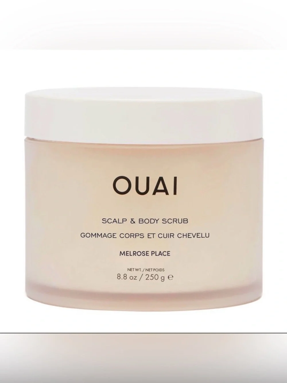 New OUAI Melrose body & scalp scrub exfoliant full size 8.8 oz jar clean beauty